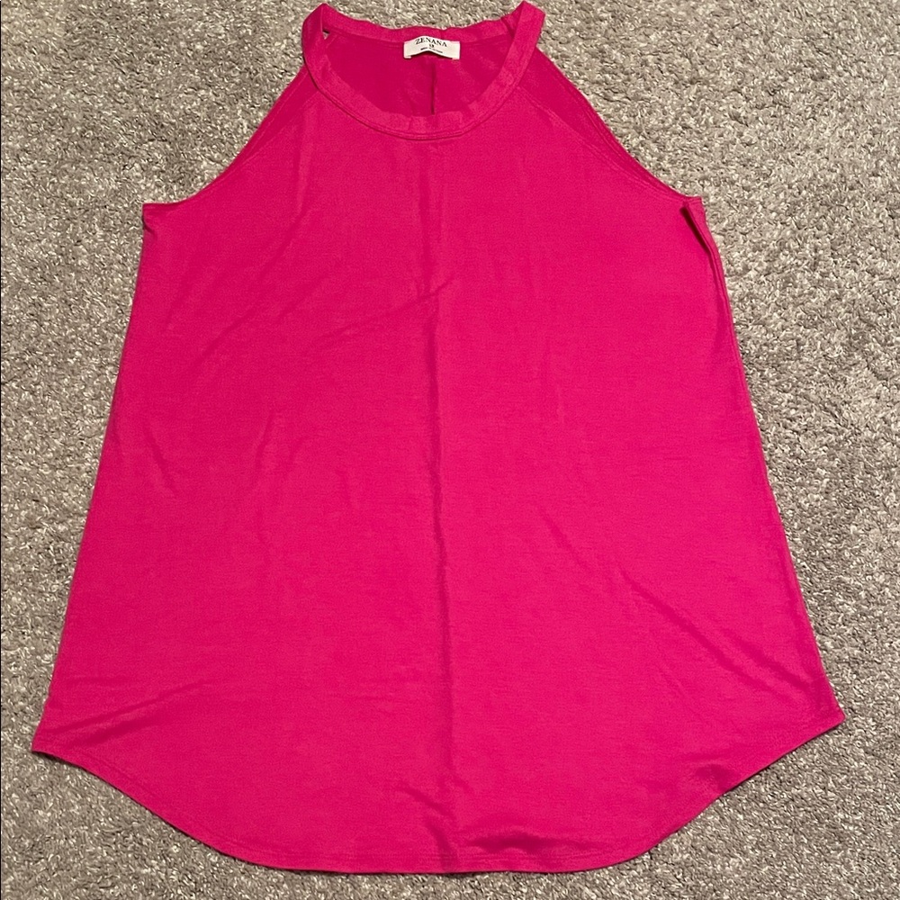 Zenana Outfitters Hot Pink Tank Top, 1X